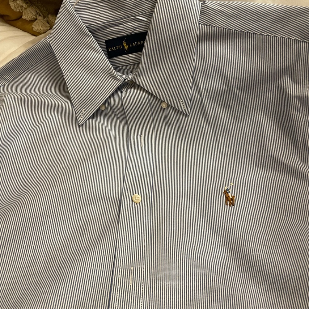 Ralph Lauren Navy and White Pinstripe Shirt